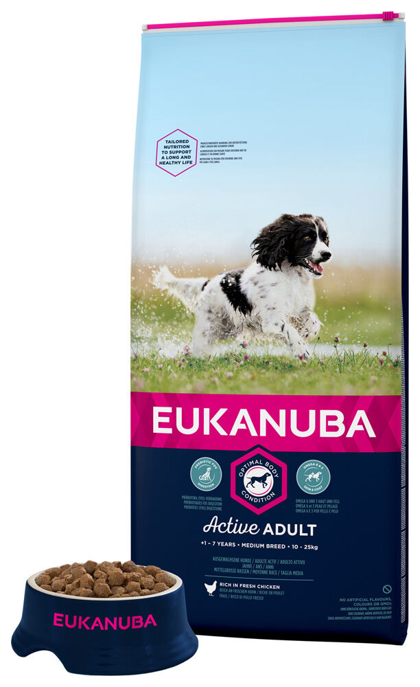 Eukanuba Active Adult Medium - Hondenvoer - Kip - 12 kg