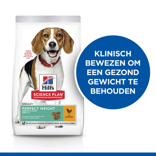 Hill's Science Plan Perfect Weight Adult Medium - Hondenvoer - Kip - 2 kg