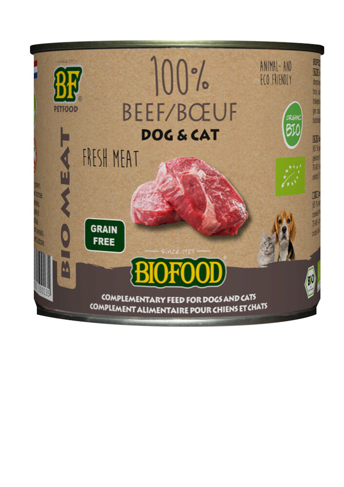 Biofood Organic 100% Rund - Hondenvoer - Kattenvoer - Rund - 200 gram Biofood Organic 100% Rund - Hondenvoer - Kattenvoer - Rund - 200 gram
