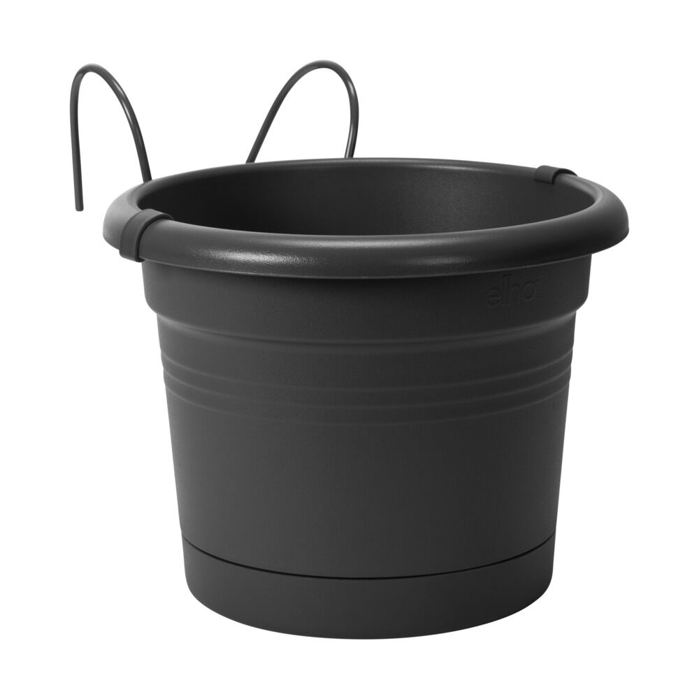 Elho Green basics All-in one met pothouder - Balkonbak - 18.50 cm - Zwart - 19.50 cm - 26.00 cm