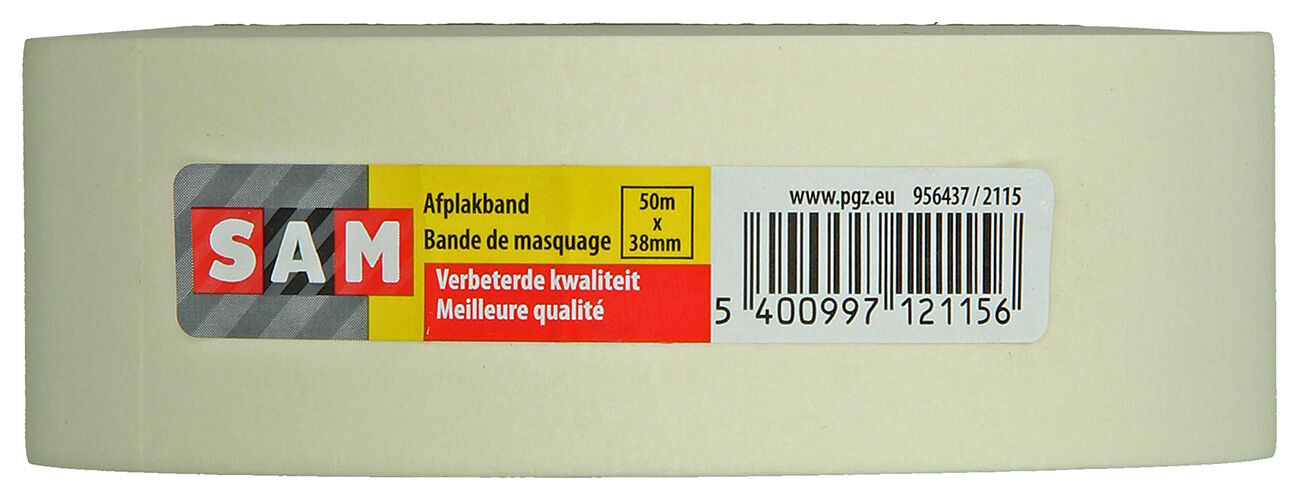 SAM 50m x 38 mm - Afplaktape - 11.00 cm - 11.00 cm - 3.80 cm