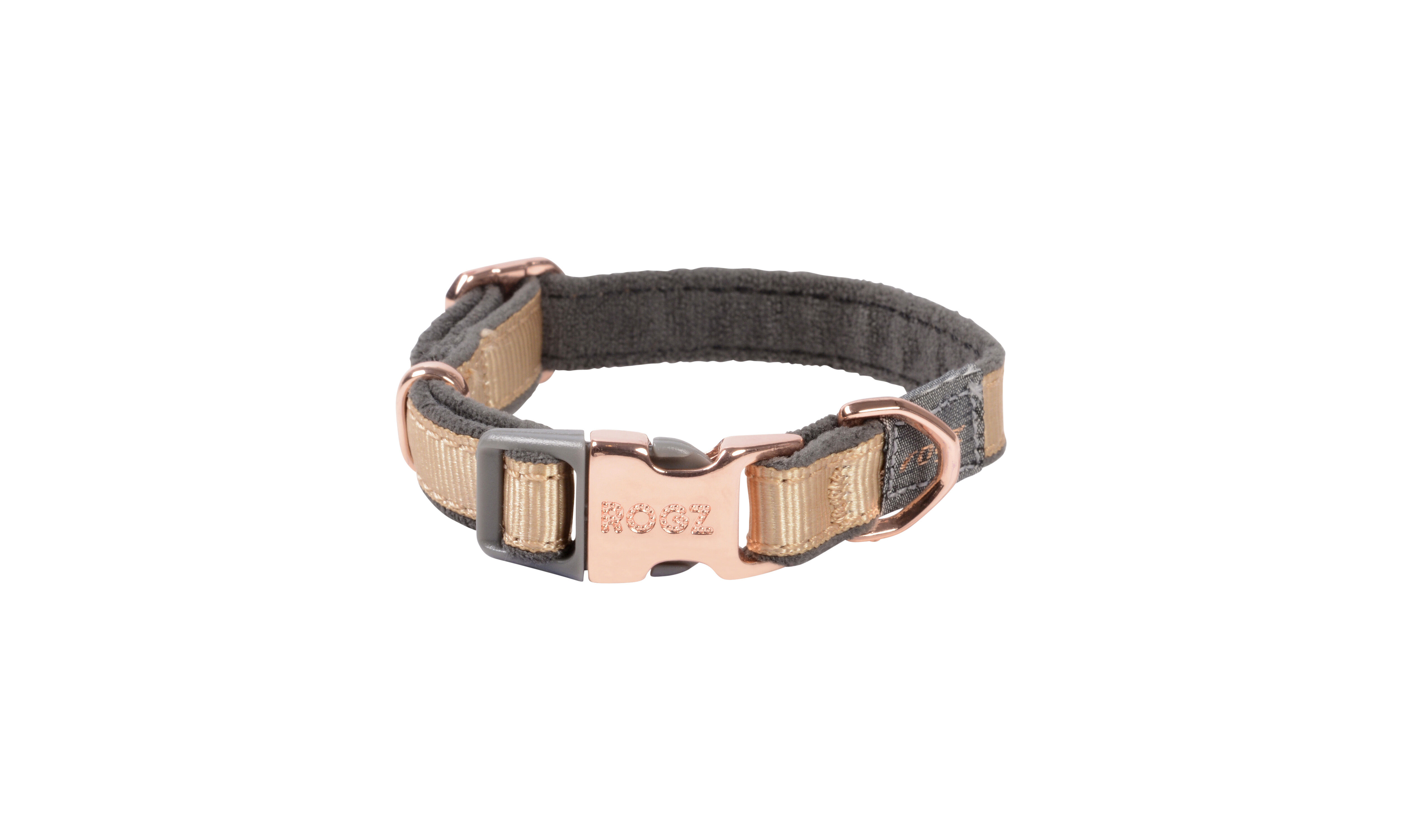 Rogz Beltz Urban - Halsband Hond - 22.00 cm - Goud - 4.50 cm - XS - 2.00 cm