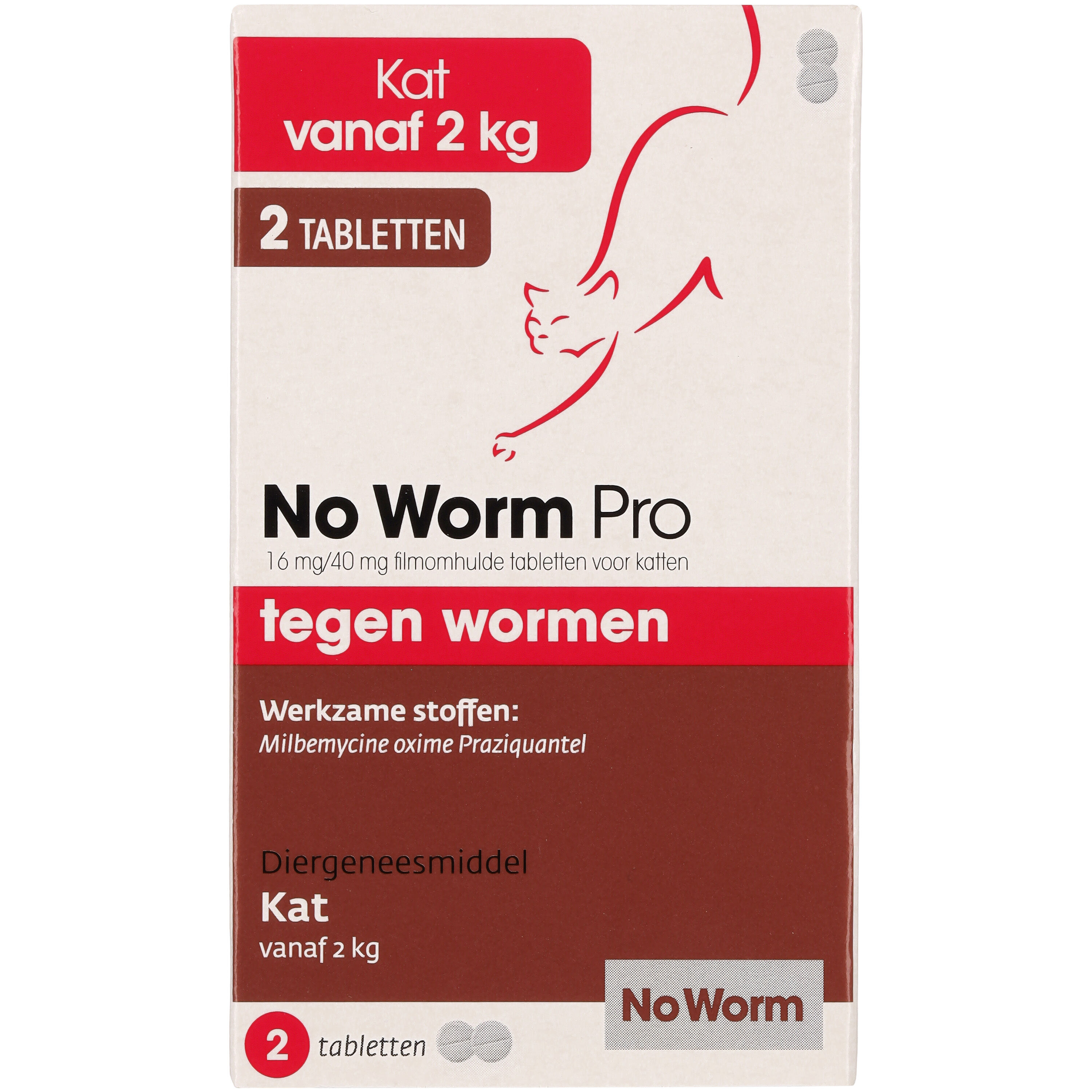 No worm Pro Tabletten - Ontworming Kleine katten en kittens - 9.70 cm - 5.70 cm - 2.10 cm