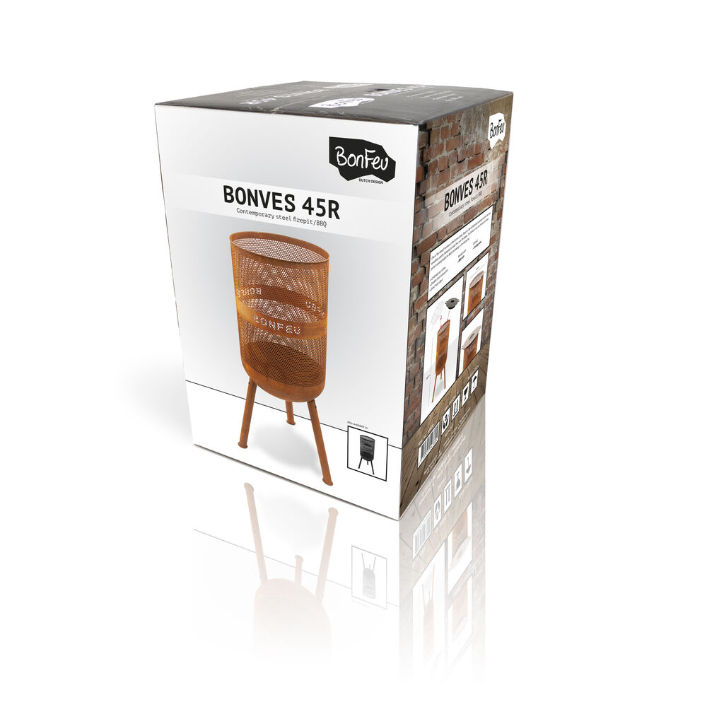Bonfeu BonVes 45 - Vuurkorf - Roest - Staal - ⌀45x100cm