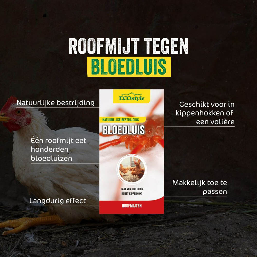ECOstyle Roofmijt - Tegen bloedluis - 5 m² - 5000 stuks