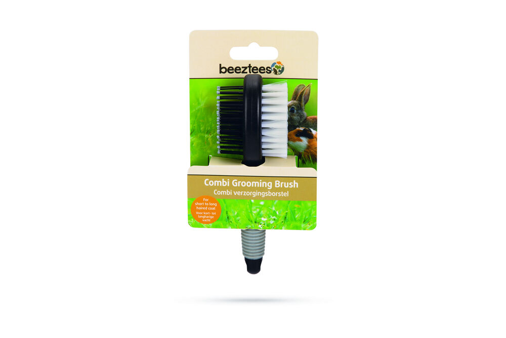 Beeztees Combi - Verzorgingsborstel - 16.50 cm - Zwart / grijs - 9.00 cm - 14.00 cm - 2.50 cm