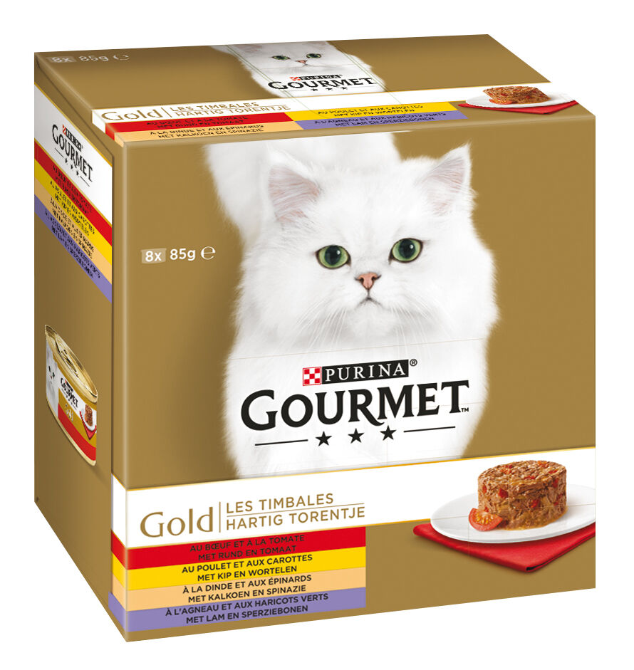 Gourmet Gold Hartig Torentje Multipack - Kattenvoer - 8x85 gram - Rund - 680 gram Gourmet Gold Hartig Torentje Multipack - Kattenvoer - 8x85 gram - Rund - 680 gram