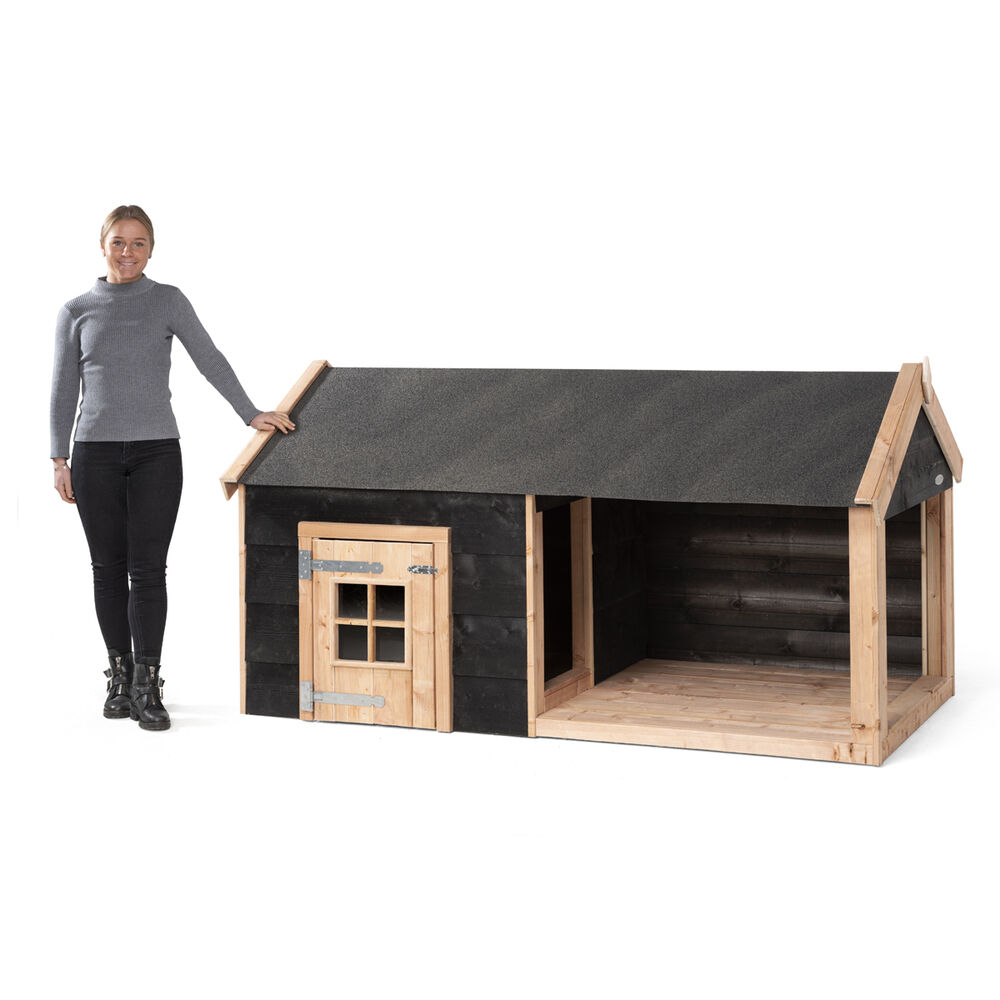 Voldux Sven - Hondenhok - 110.00 cm - Naturel / zwart - 113.00 cm - 201.00 cm