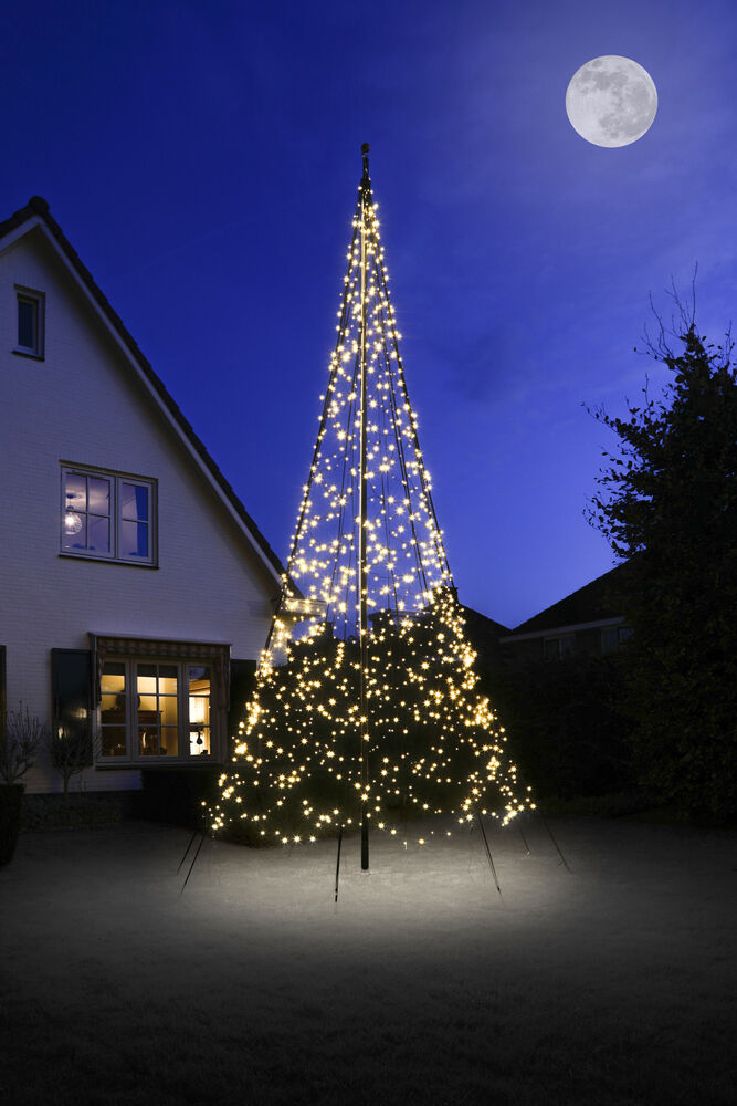 Fairybell 6 meter Twinkelend - Vlaggenmast kerstboom - 600 cm - 1200 lampjes - Warm wit