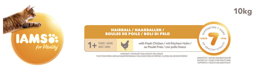 IAMS Adult Hairball Control - Kattenvoer - Kip - Kalkoen - 10 kg