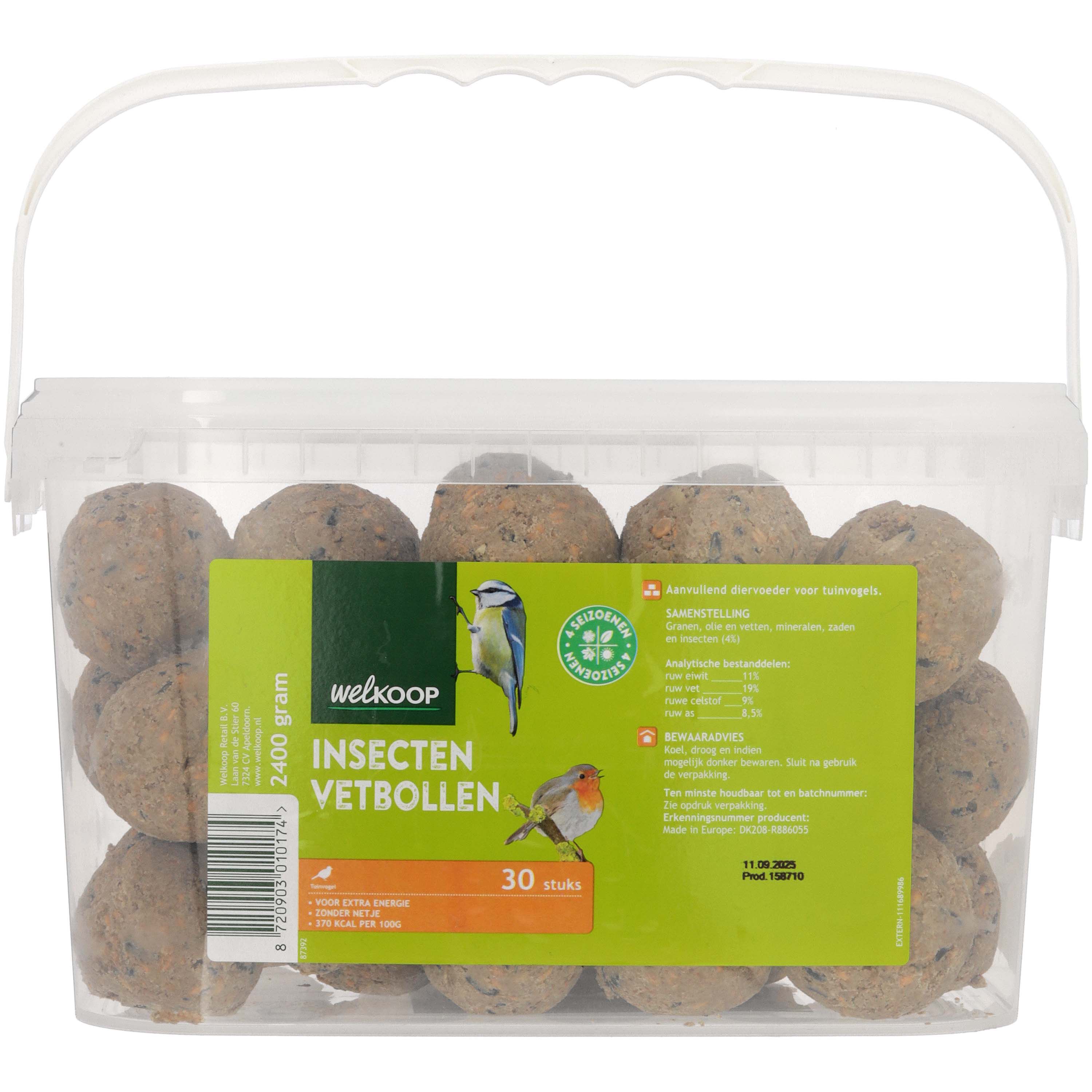 Welkoop Vetbollen met insecten zonder netje - Tuinvogelvoer - 17.20 cm - 29.00 cm - 19.00 cm