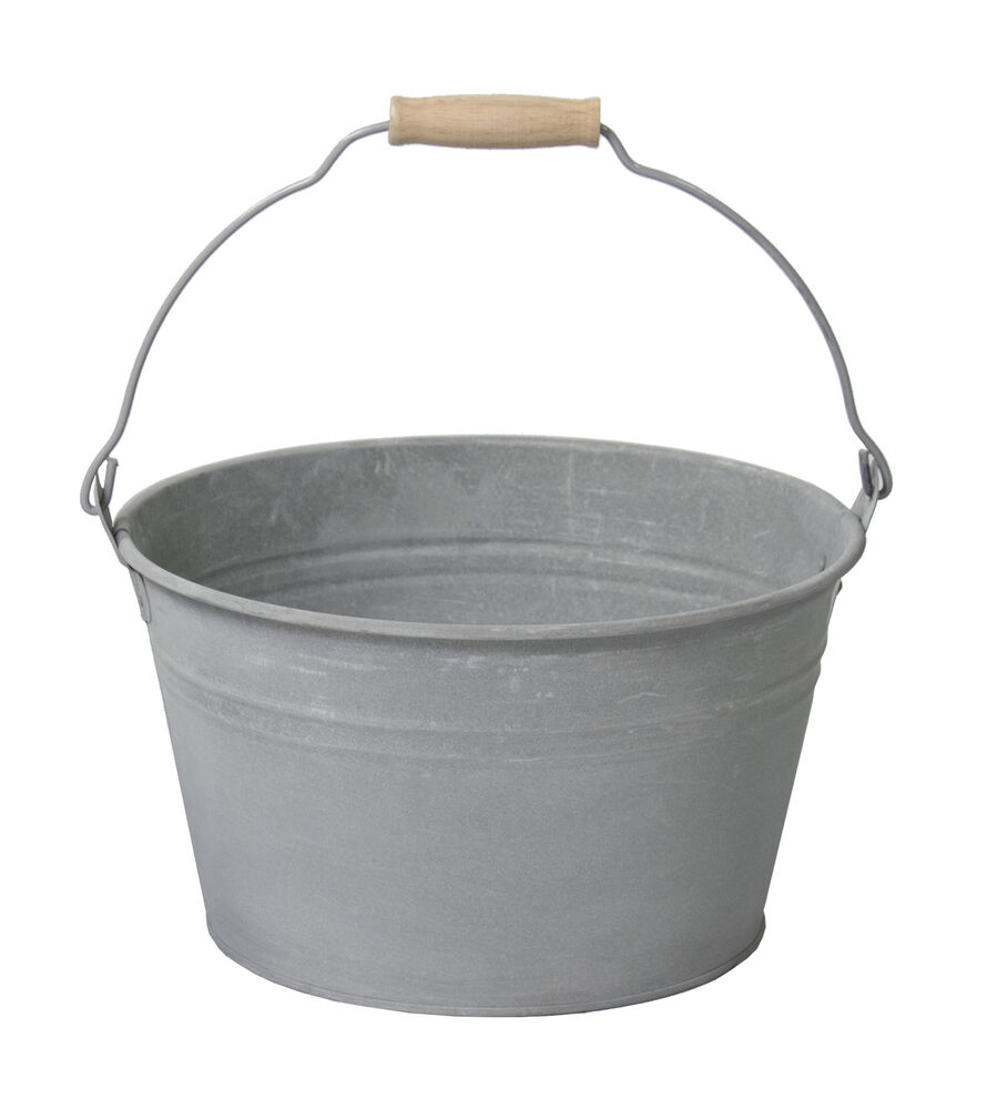 Emmer Zink Old look laag model - Grijs - 27 cm