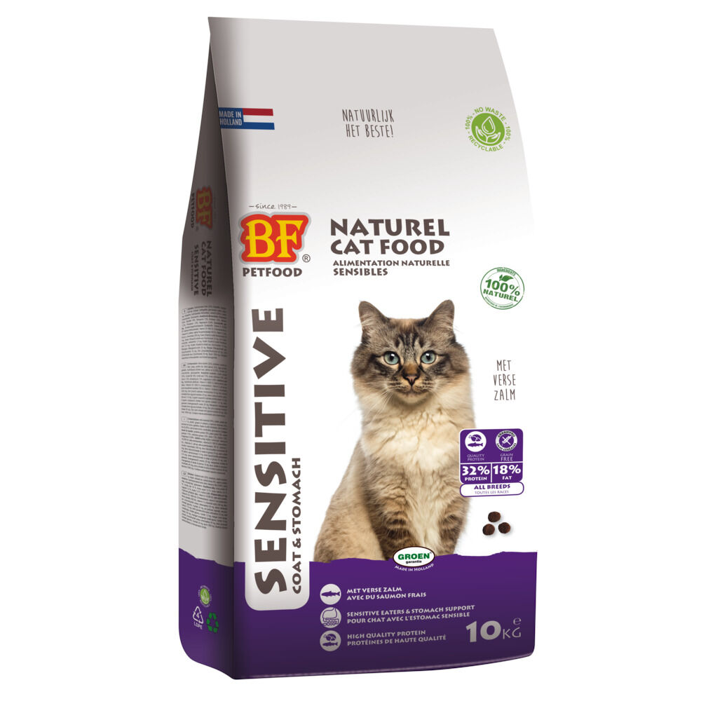 BF Petfood Sensitive Coat & Stomach - Kattenvoer - Zalm - 10 kg