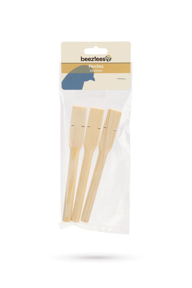 Beeztees Zitstok hout 17cm 3 stuks - vogel verzorgen - 30.50 cm - Bruin - 10.00 cm - 1.50 cm