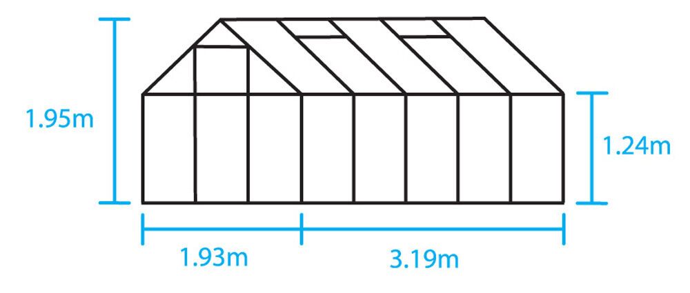 Halls Popular 106 - Tuinkas - Zilver - 319x193x196 cm - Veiligheidsglas
