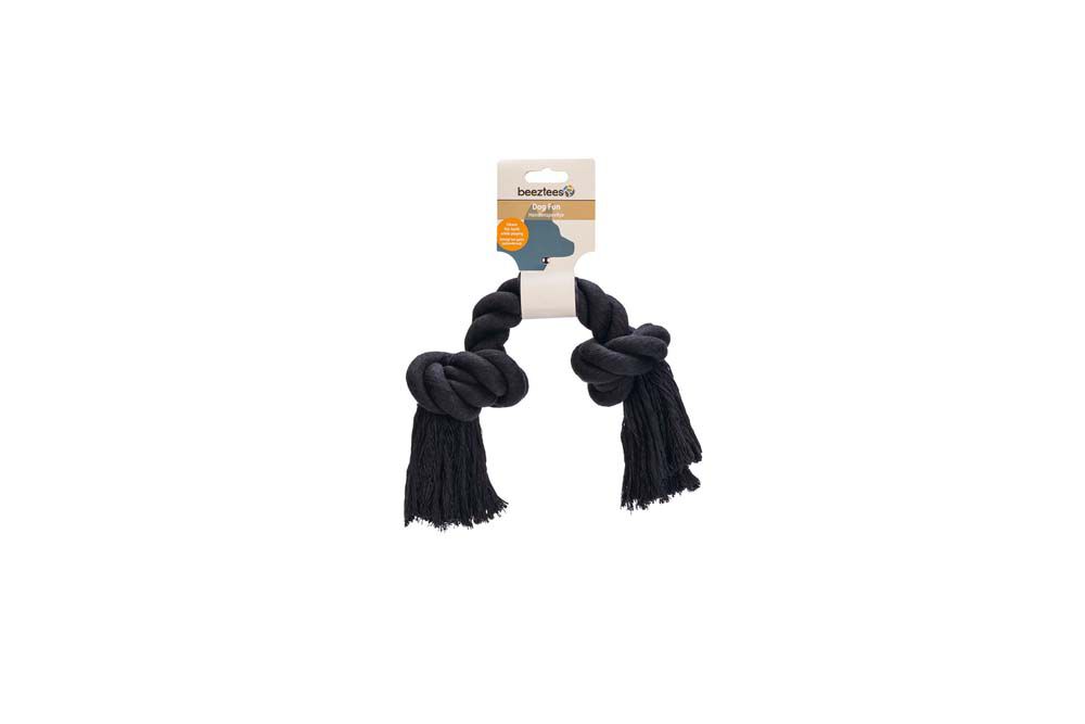 Beeztees Flostouw - 2 Knopen - Hondenspeelgoed - 32.50 cm - Zwart - 34.00 cm - 9.00 cm