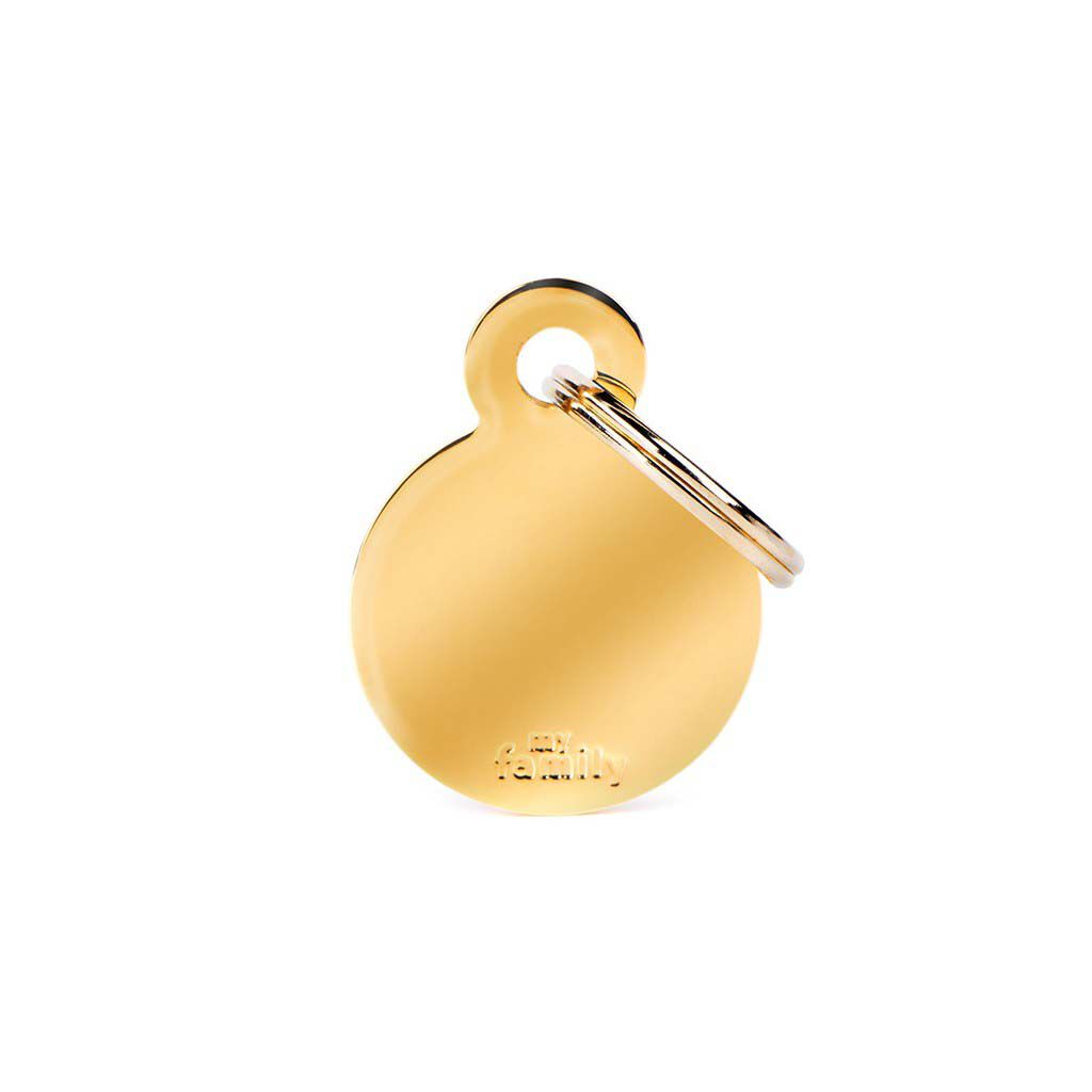 My Family Rond - Hondenpenning - 1.00 cm - Goud - 1.00 cm - S - 1.00 cm