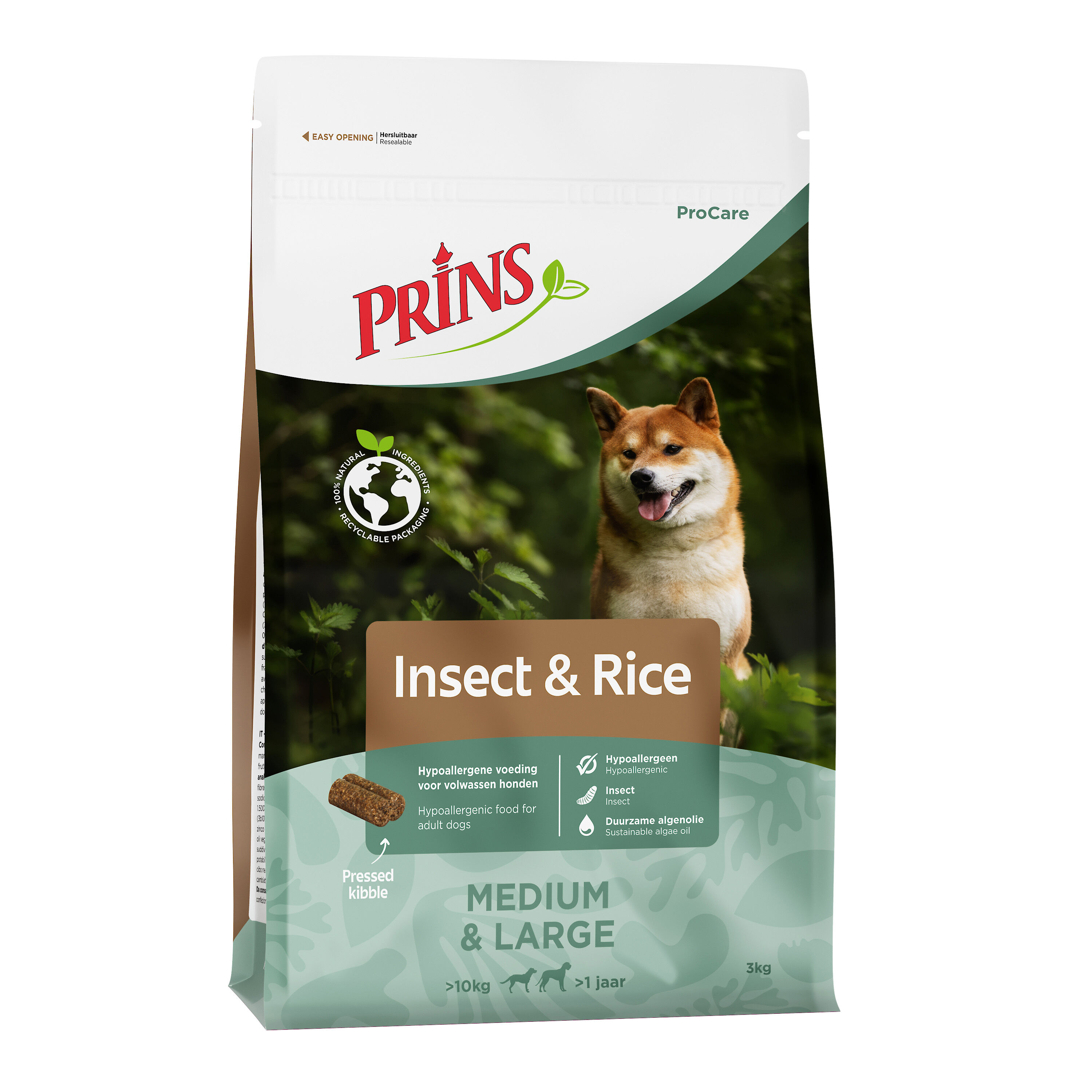 Prins Procare Medium - Large Geperste brok - Hondenvoer - Insecten - Rijst