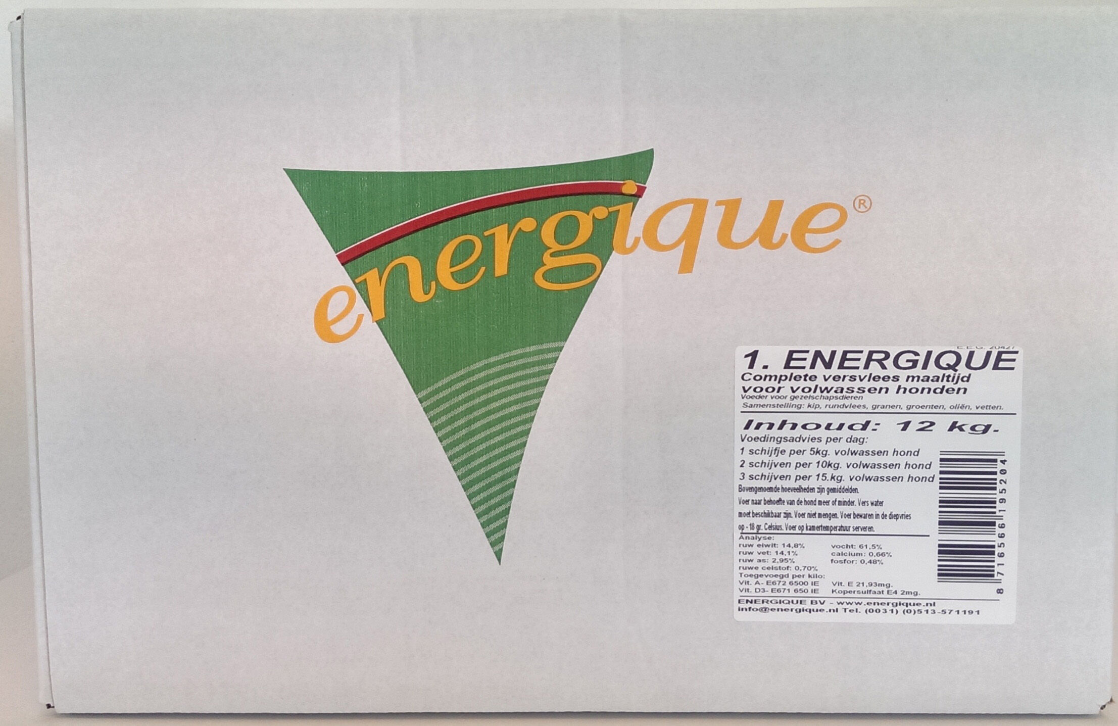 Energique Volwassen - Vers Vlees - Hondenvoer - Kip - Rund