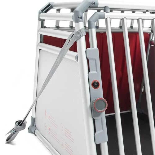 4Pets Pro 22 - Autobench - voor 2 Honden - L - Zilvergrijs - 66x96,5x93,5 cm