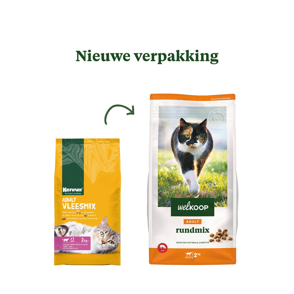 Welkoop Adult - Kattenvoer - Rund - 2 kg