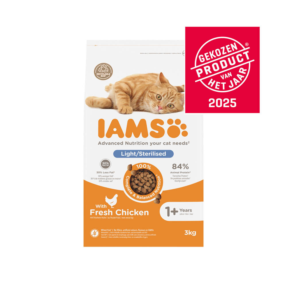 IAMS Light/Sterilised - Kattenvoer - Kip - 3 kg IAMS Light/Sterilised - Kattenvoer - Kip - 3 kg