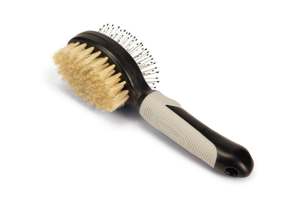 Beeztees Combi - Verzorgingsborstel - Kat - 22.50 cm - Zwart Grijs - 10.00 cm - 5.50 cm