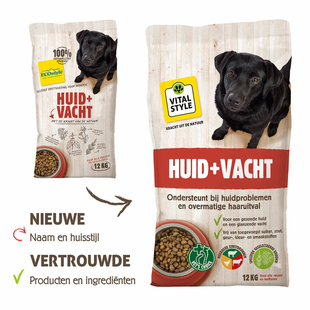 VITALstyle Huid + Vacht - Hondenvoer - 12 kg