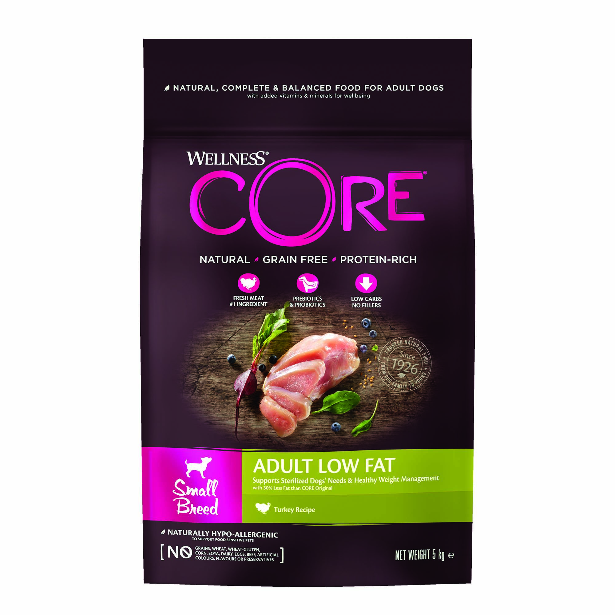 Wellness CORE Adult Low Fat Small-Breed - Hondenvoer - Kip - 5 kg