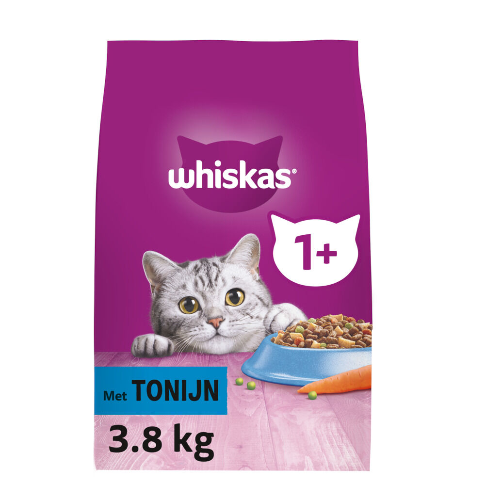 Whiskas 1+ Adult Droge Brokjes - Kattenvoer - Tonijn - 3,8 kg