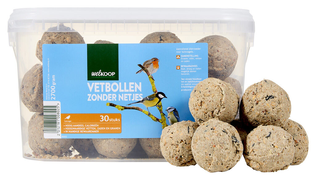 Welkoop Vetbollen zonder netje in emmer - Tuinvogelvoer - 21.50 cm - 23.00 cm - 23.00 cm