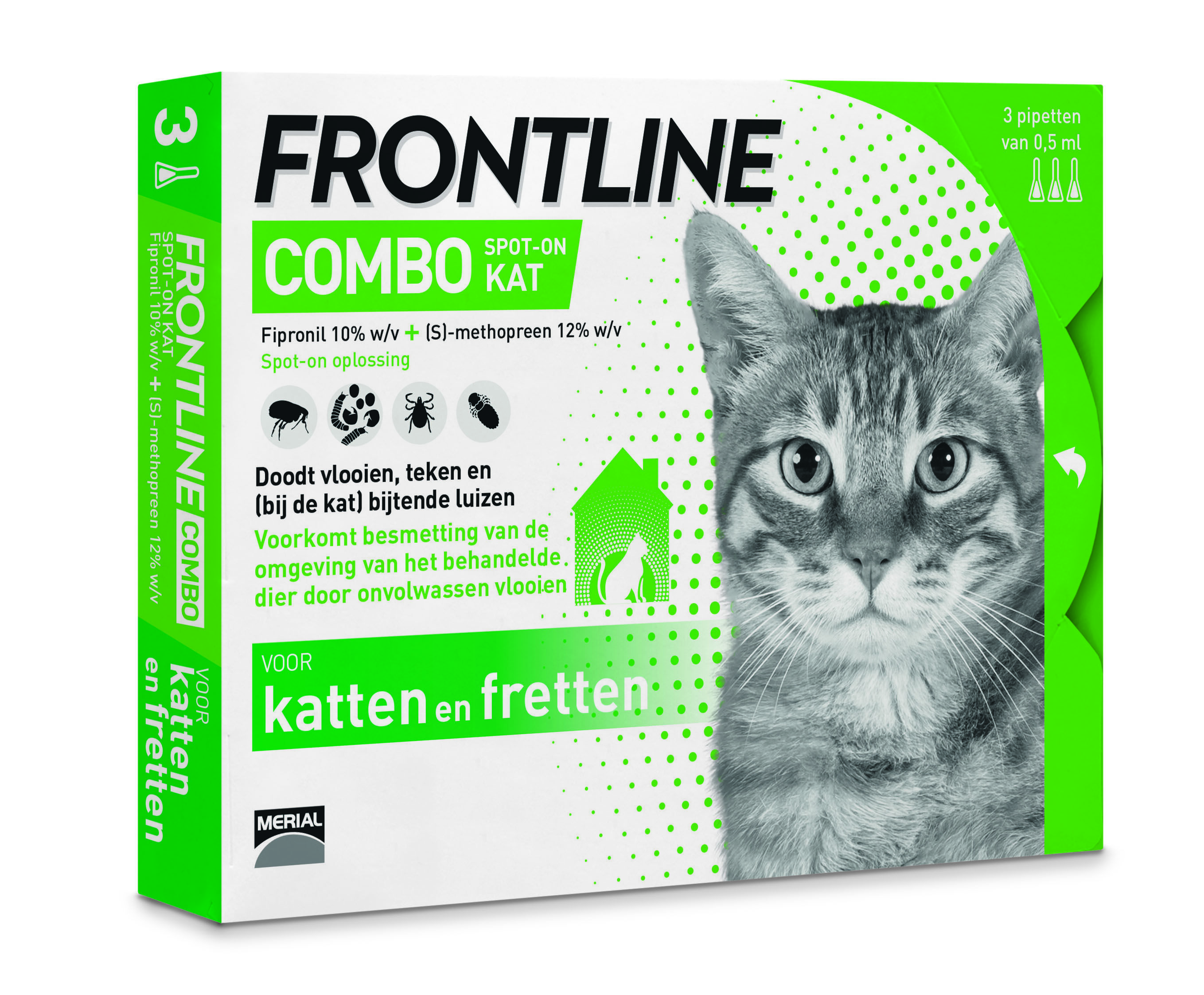 Frontline Combo Kat  - Vlooien & Tekenmiddel - 3 pipetten