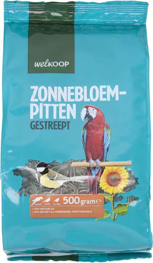 Welkoop  Zonnebloempitten Gestreept - Vogelvoer - 500 gram