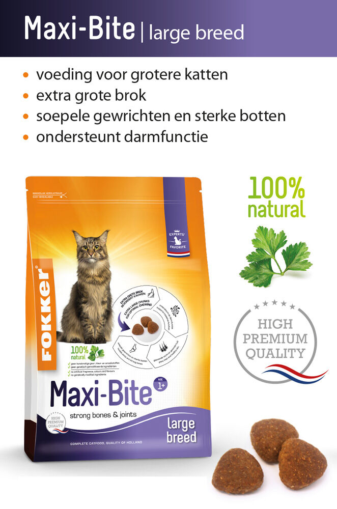 Fokker Maxi-Bite - Kattenvoer - Kip - Rijst - 10 kg