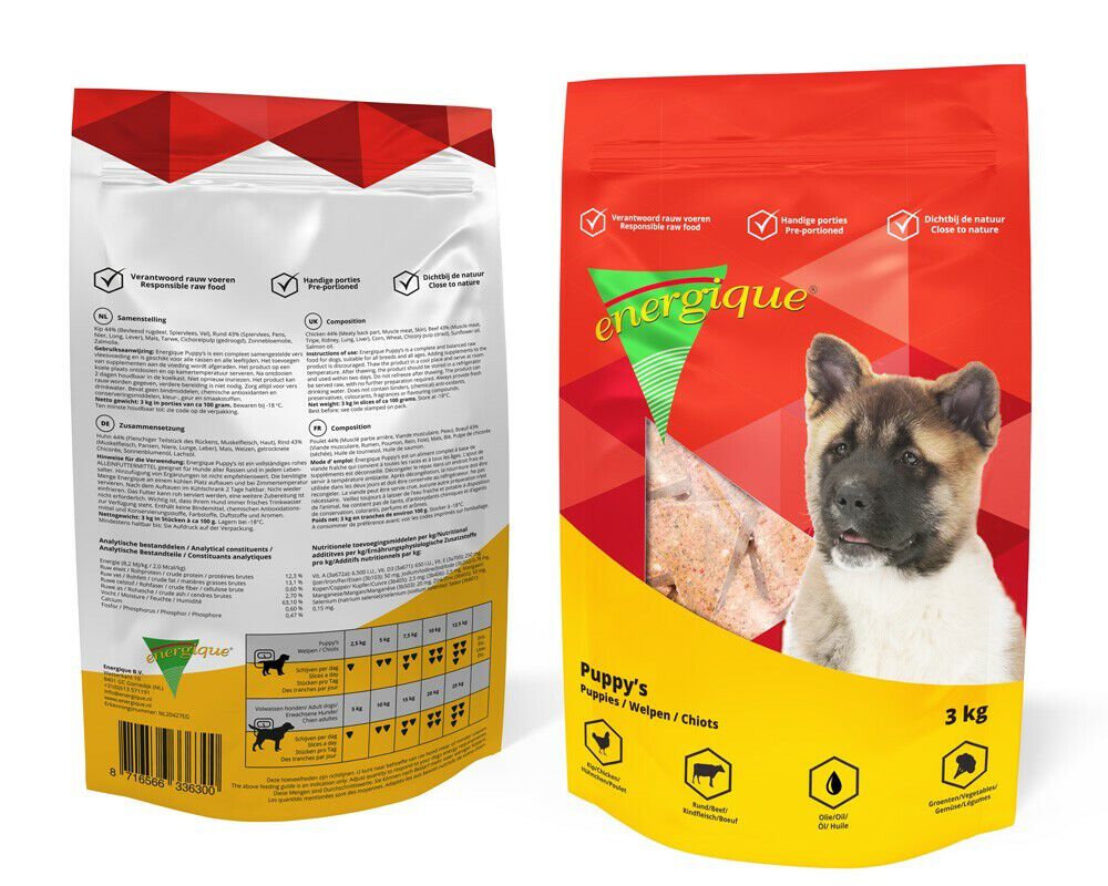Energique Puppy - Vers Vlees - Hondenvoer - Kip - Rund