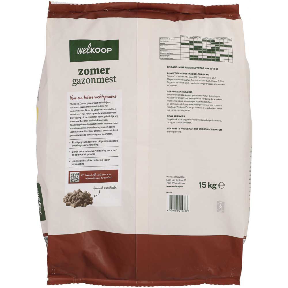 Welkoop - Zomer Gazonmest - 500 m² - 15 kg