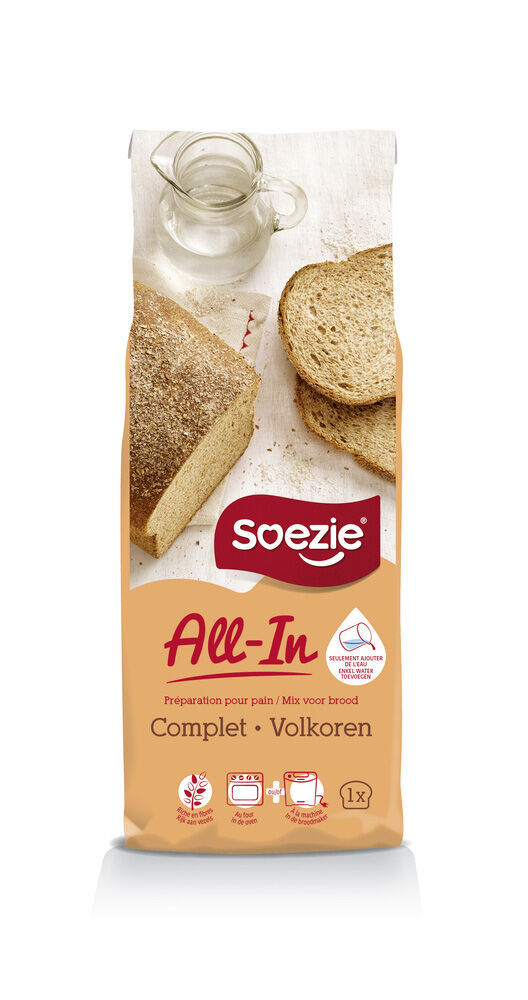 Soezie All-in-mix Volkorenbrood - Broodmeel - 500 gram