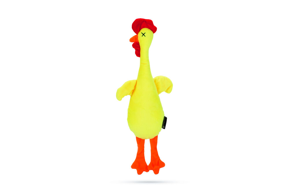 Beeztees Kip Pluche Knuffel - Hondenspeelgoed - 43.00 cm - Zwart - 10.00 cm - 7.00 cm