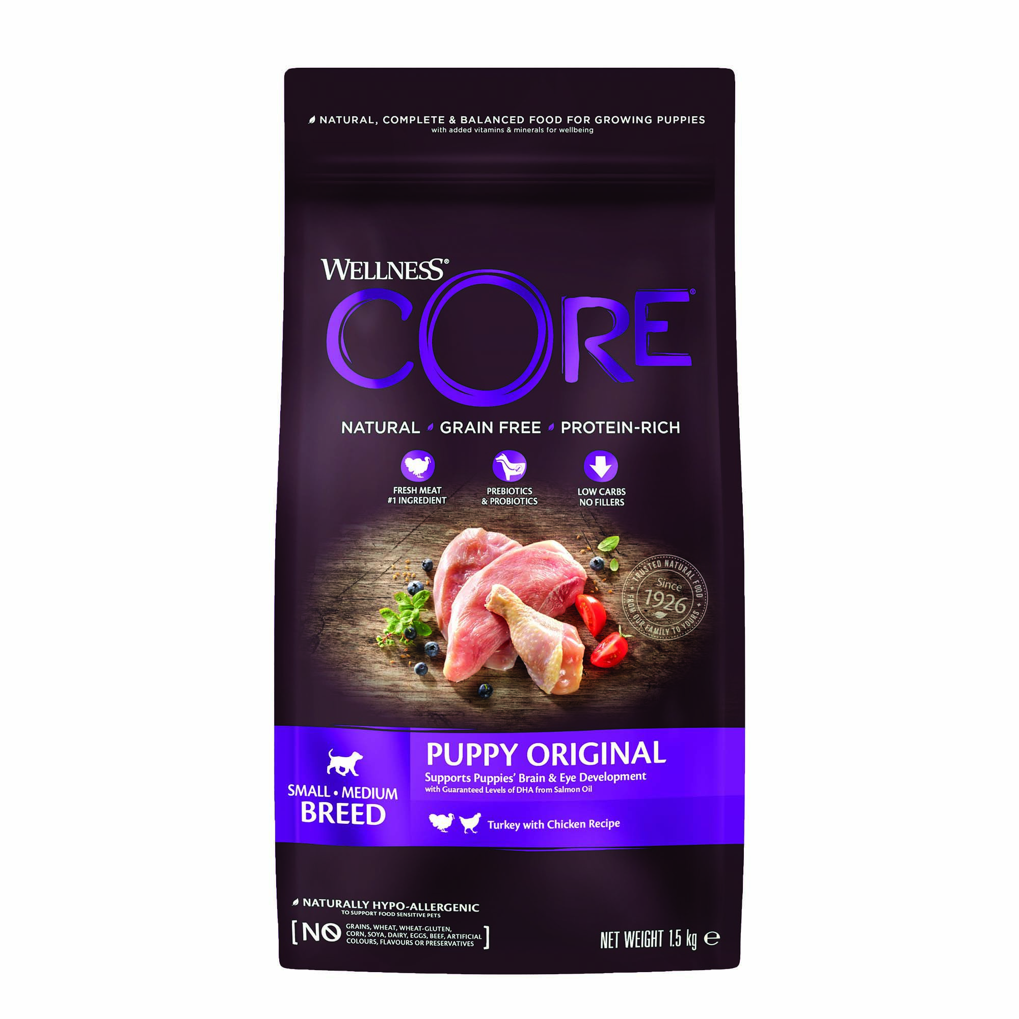 Wellness CORE Puppy Original Small-Medium-Breed - Hondenvoer - Kalkoen - Kip - 1,5 kg