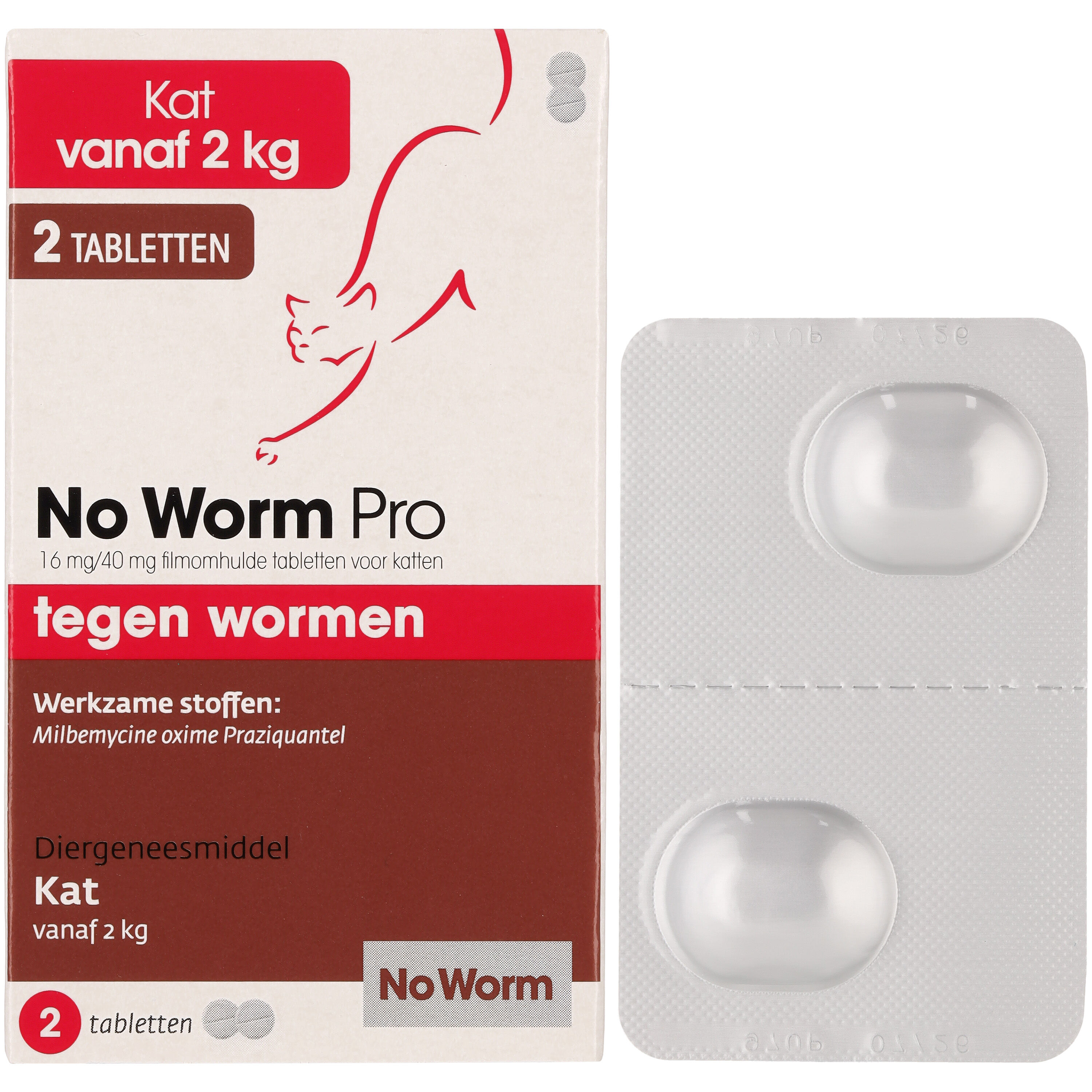 No worm Pro Tabletten - Ontworming Kleine katten en kittens - 9.70 cm - 5.70 cm - 2.10 cm