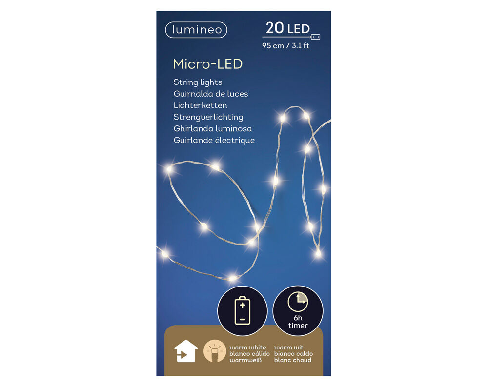 Lumineo Micro LED - Batterijverlichting - 20 lampjes - Warm wit