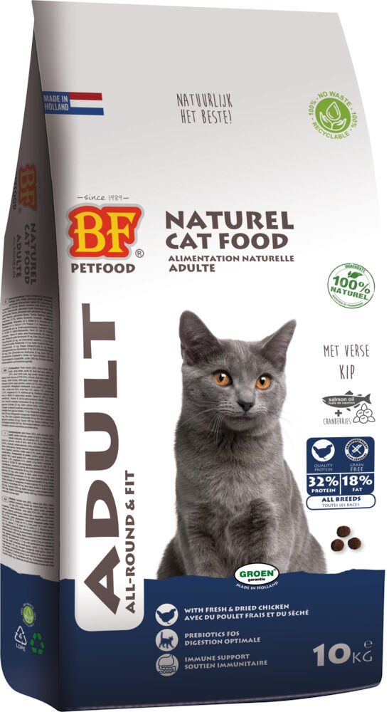 BF Petfood Adult Fit - Kattenvoer - Kip - 10 kg