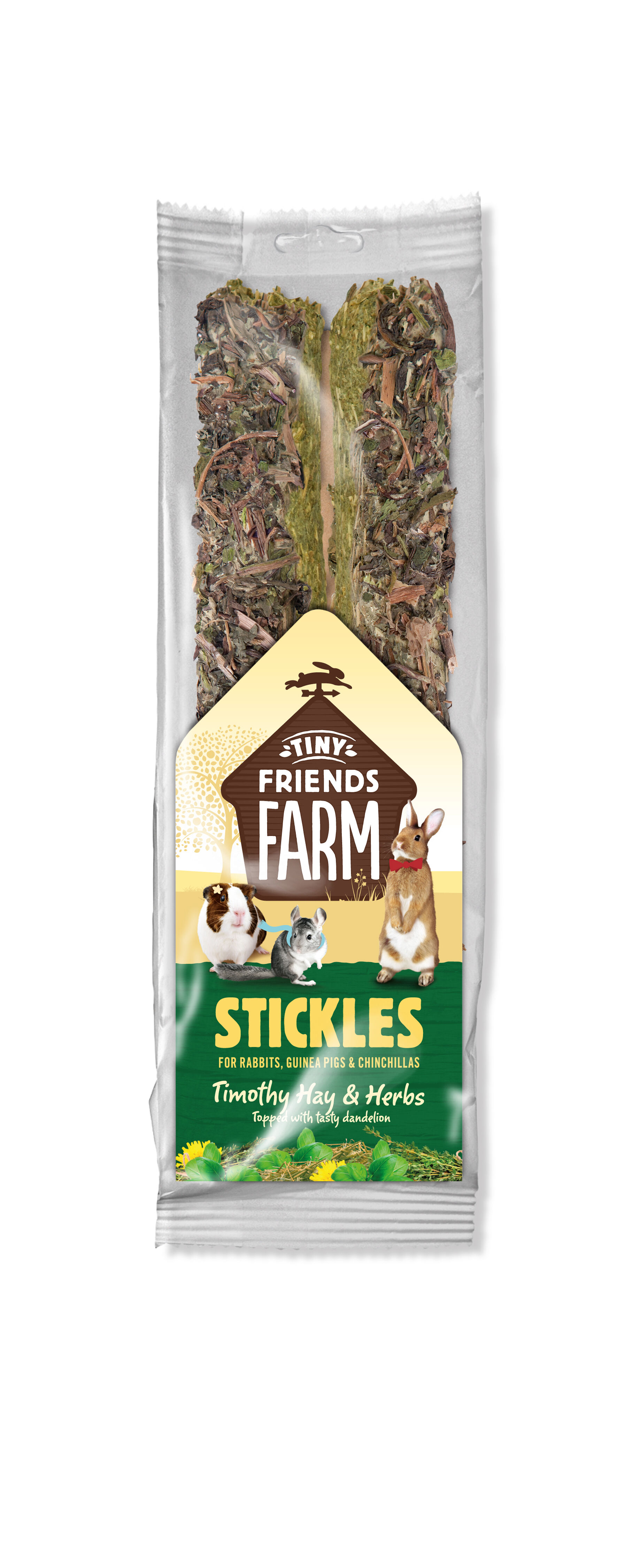 Tiny Friends Farm Stickles  - Konijnensnack - Timothy hooi, kruiden & paardenbloem