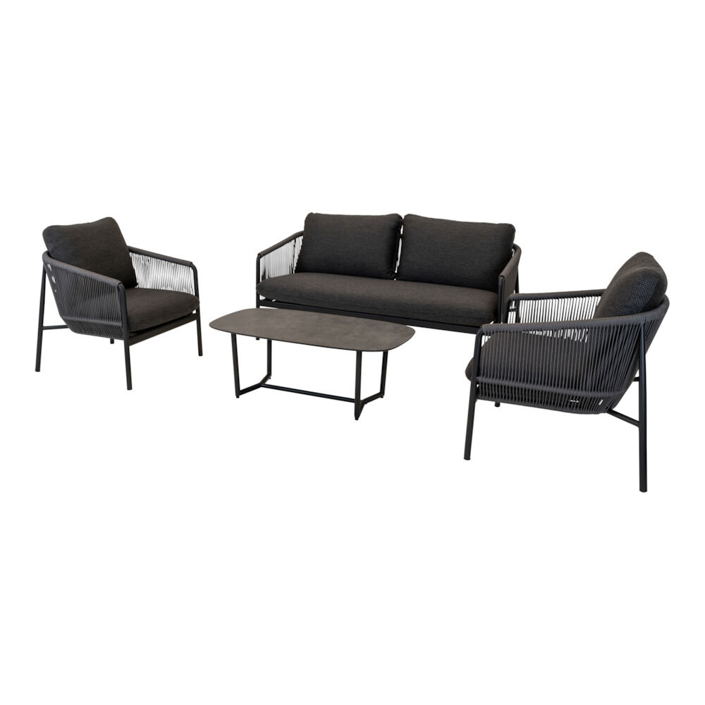 Lesli Living Osaka - Loungeset - 1.00 cm - Zwart - 165.00 cm - 1.00 cm