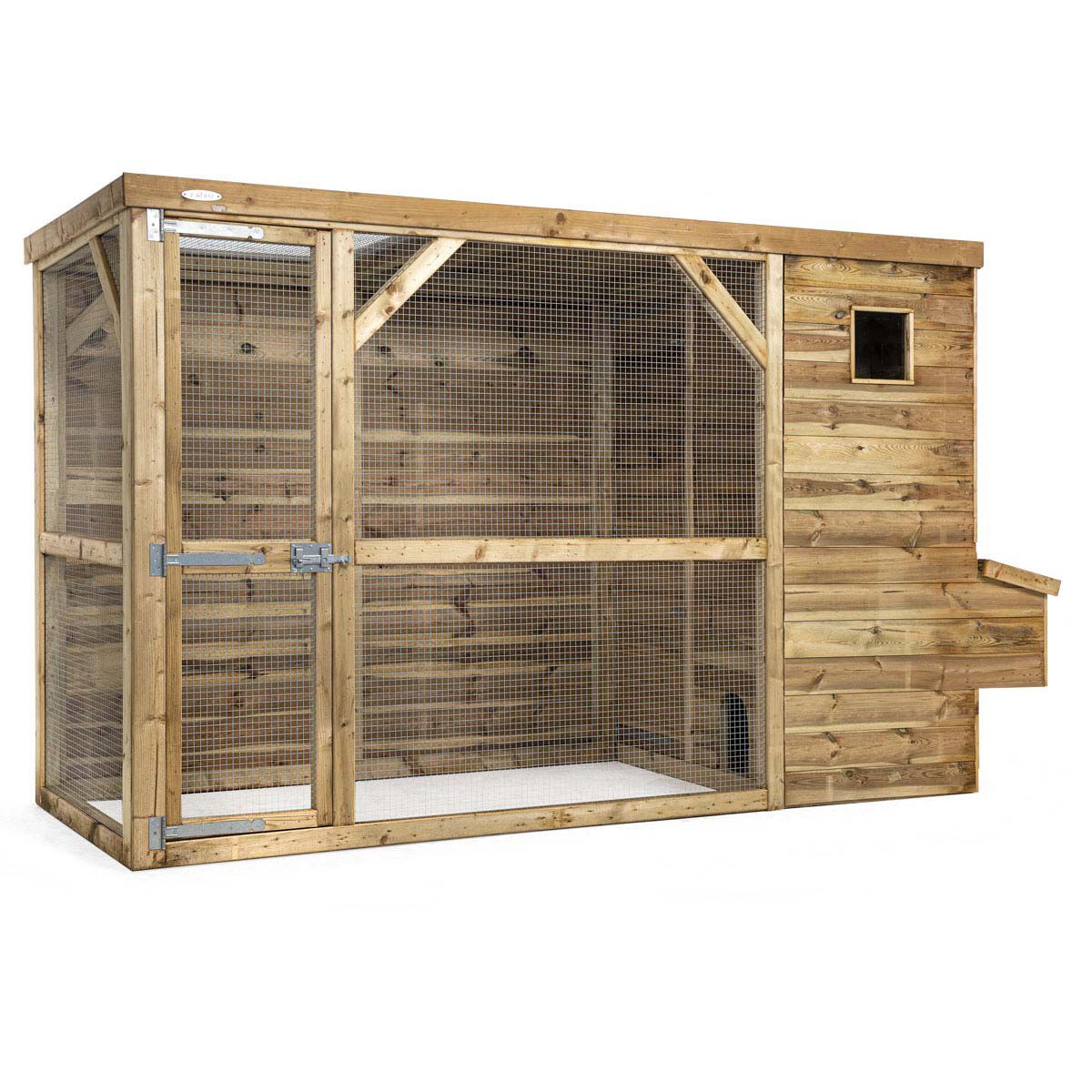 Voldux Toon - Kippenhok met ren - Naturel - 336x125x193cm - Links