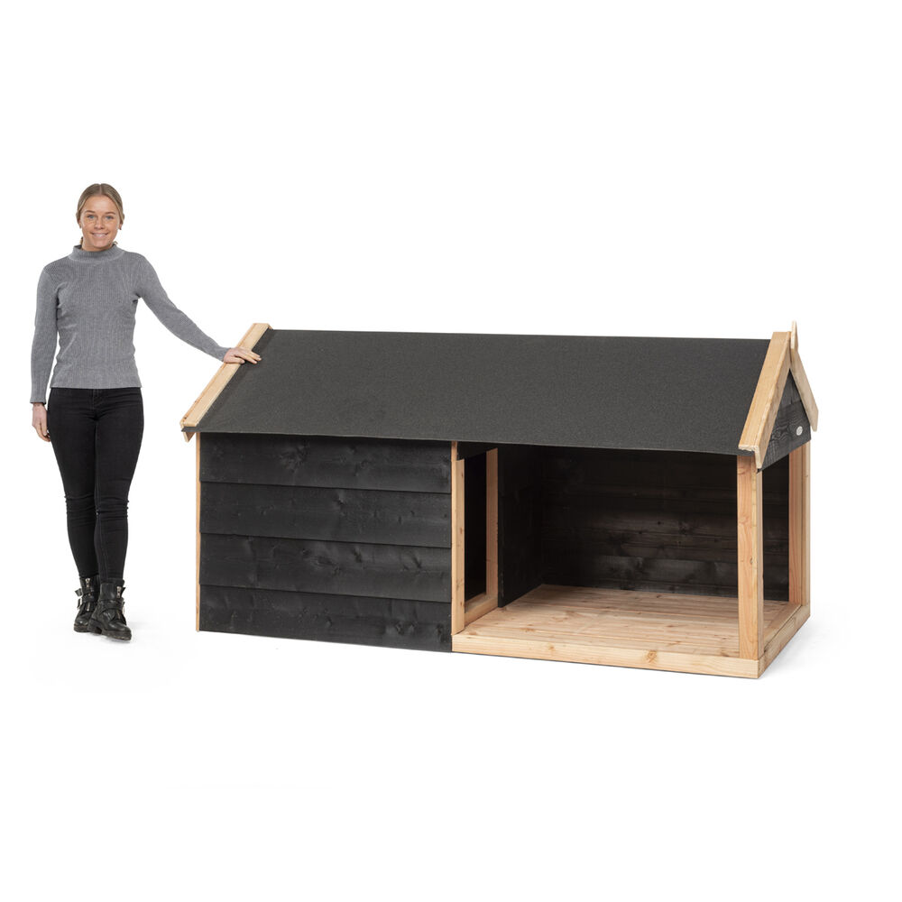 Voldux Stijn - Hondenhok - 110.00 cm - Naturel / zwart - 113.00 cm - 201.00 cm