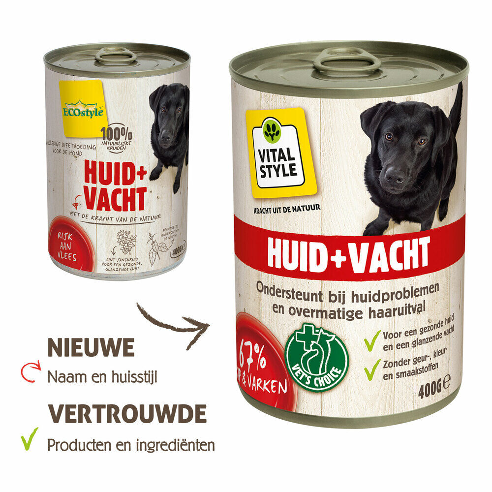 VITALstyle Huid + Vacht - Hondenvoer - Kip - 400 gram