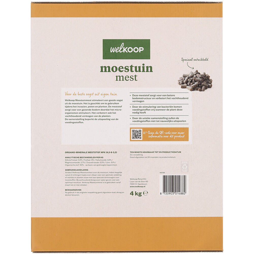 Welkoop - Moestuinmest - 40 m² - 4 kg