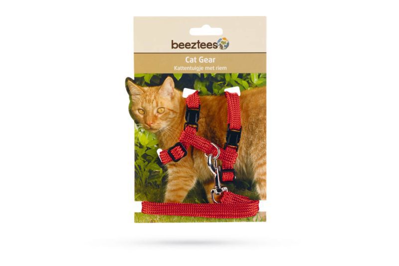 BEEZTEES - Kattentuigje - 20.50 cm - Rood - 10 mm - 14.00 cm - 100.00 cm - 2.00 cm