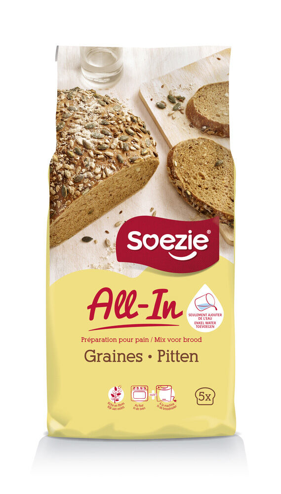 Soezie All-in-mix Brood met pitten - Broodmeel - 2,5 kg
